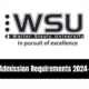 WSU Admission Requirements 2024-2025