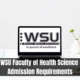 WSU Faculty of Health Science Admission Requirements