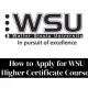 Apply for WSU Higher Certificate Courses