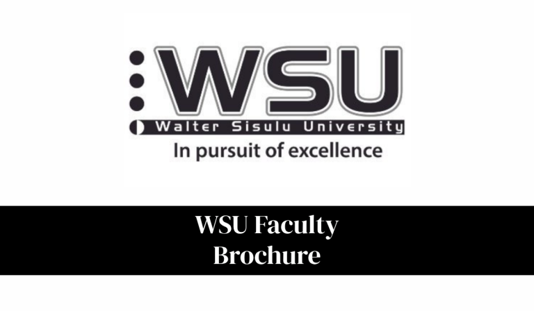 WSU Faculty Brochure 2027 PDF Download – Walter Sisulu University Faculties and Programmes